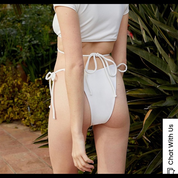 NWT twin white tie up bikini bottom - Picture 2 of 8